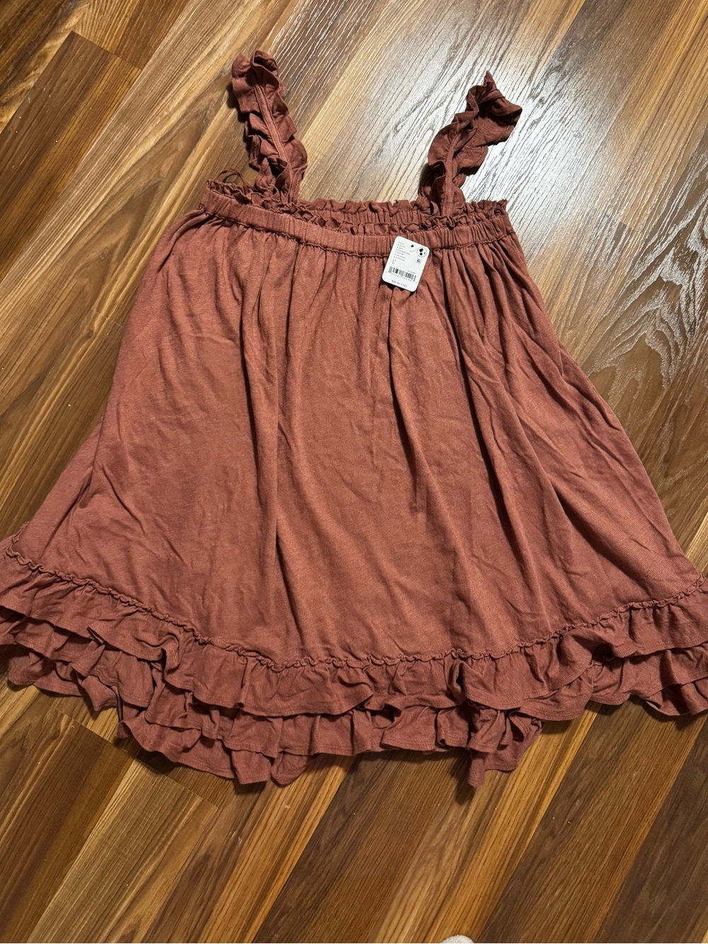 Woman’s brown Ruffle Strap Casual Dress